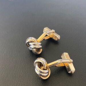 Swank Vintage Gold and Silver Knot Cufflinks